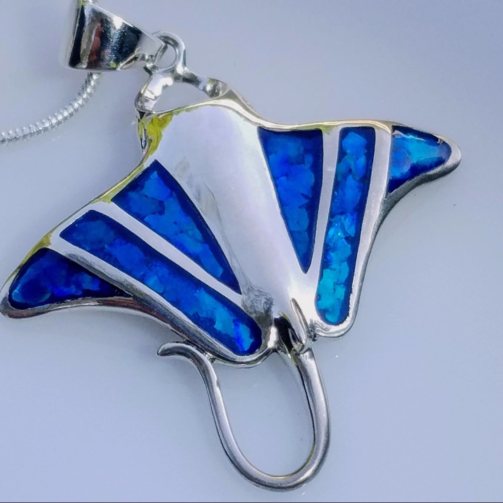 🆕 Sterling Silver Stingray With Paua Shell Inlay - Picture 3 of 6